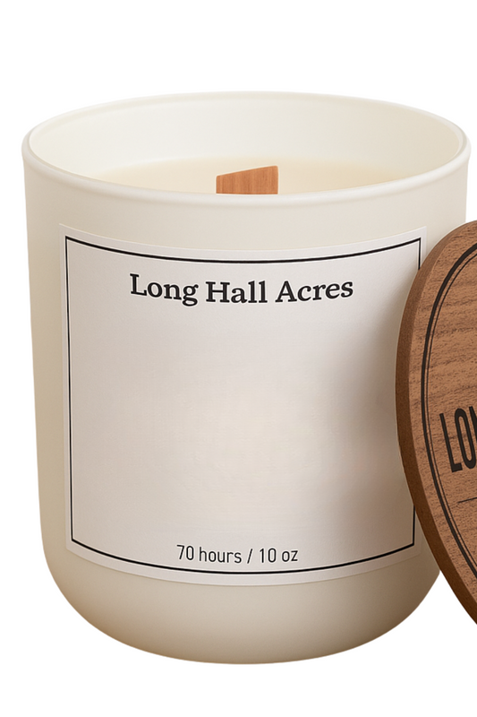 Medium Wood Wick White Frosted Candle