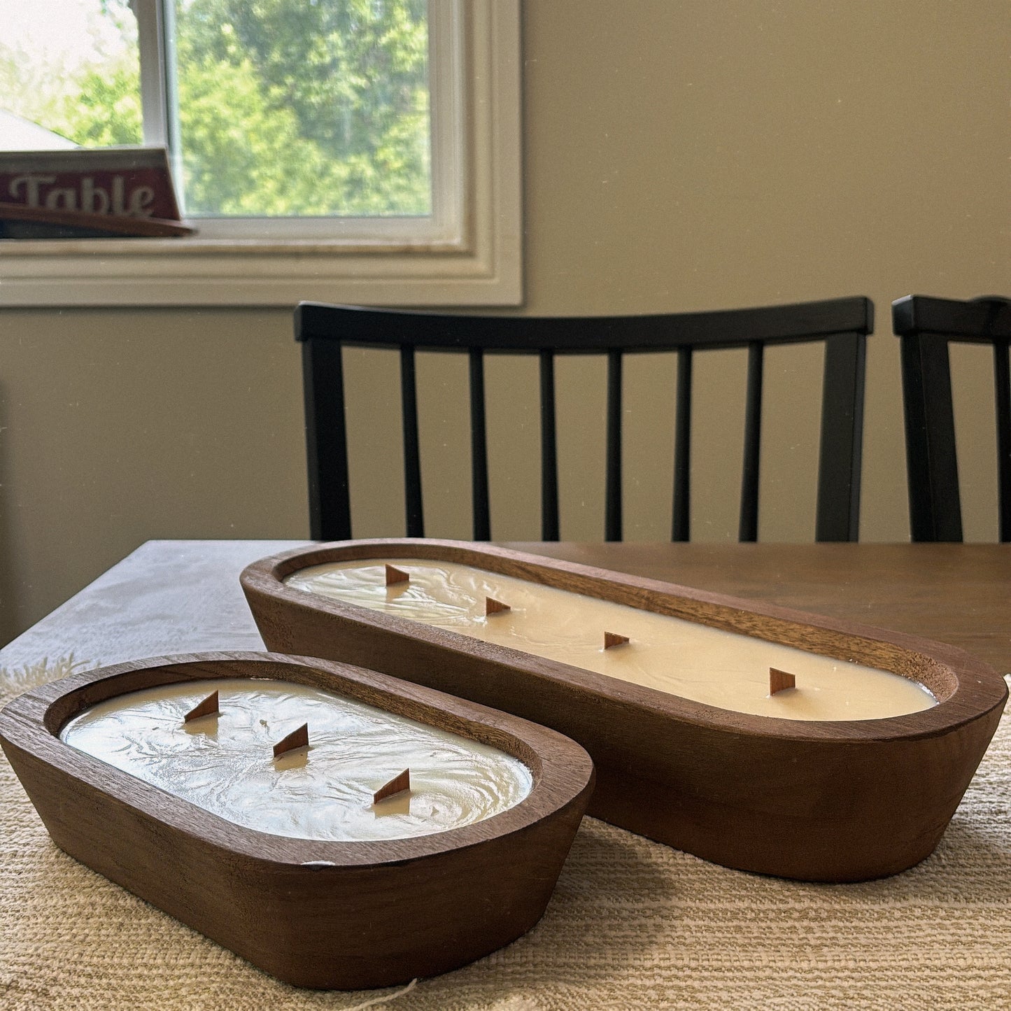 Large Dough Bowl Wood Wick Candle