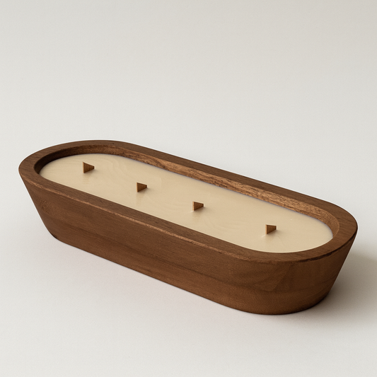 Large Dough Bowl Wood Wick Candle