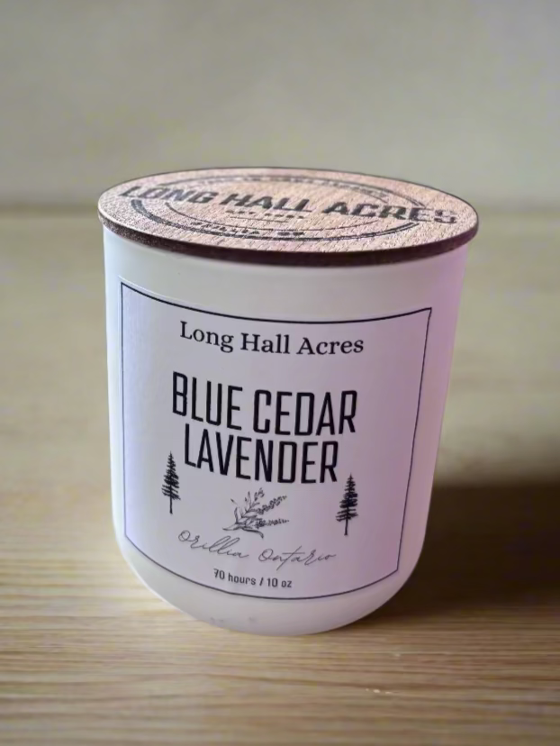 Medium Wood Wick White Frosted Candle