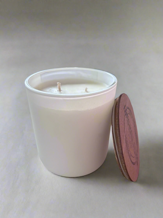 Large White Frosted Candle